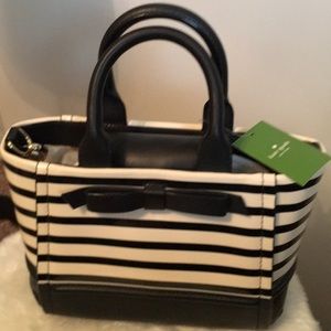 Kate Spade Chelsea  Patent Stripe Satchel